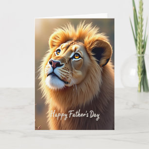 Carte de la Fête des Pères Lion Gentil