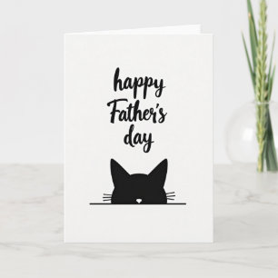 Carte de la Fête des Pères monochrome pour chat
