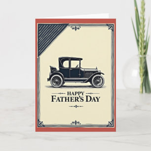 Carte de la Fête des Pères monochrome pour voiture