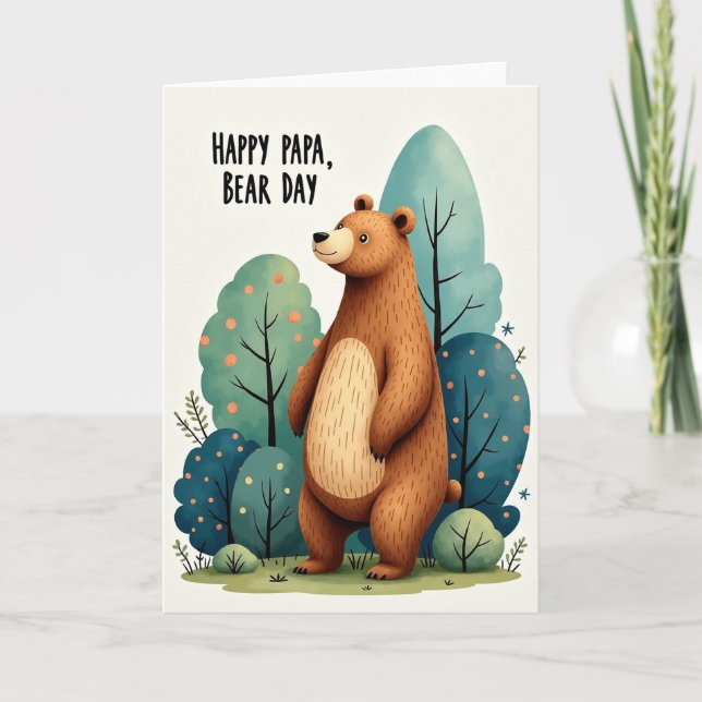 Carte de la Fête des Pères Ours Amical (Devant)