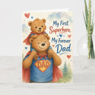Carte de la fête des pères Ourson Mignon