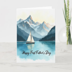 Carte de la fête des pères paisible Peaks
