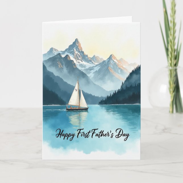 Carte de la fête des pères paisible Peaks (Devant)