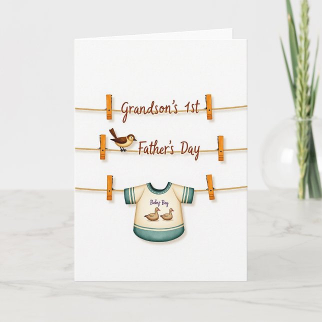 Carte de la fête des pères pour bébé garçon sur un (Devant)