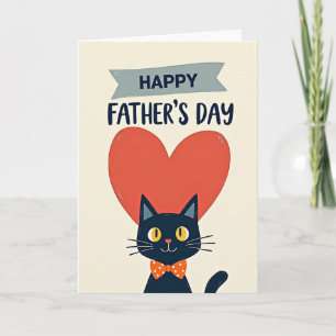 Carte de la Fête des Pères pour Chat Élégant