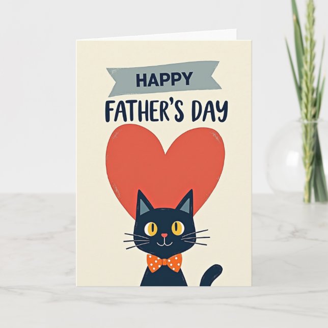 Carte de la Fête des Pères pour Chat Élégant (Devant)