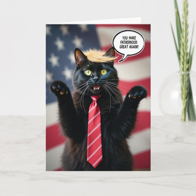 Carte de la Fête des Pères pour Chat Patriotique (Devant)