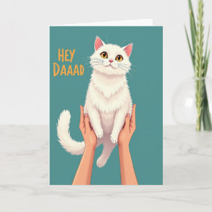 Carte de la Fête des Pères pour Chat Tout Fluffy