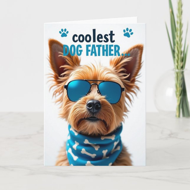Carte de la Fête des Pères pour chien branché (Devant)