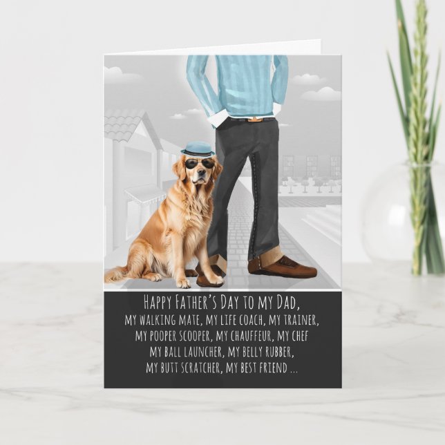 Carte de la Fête des Pères pour Chien Retriever du (Devant)