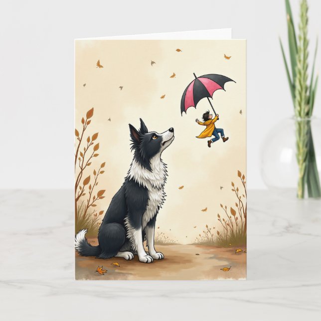 Carte de la Fête des Pères pour Chiens d'Automne (Devant)