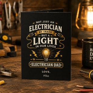 Carte de la fête des pères pour électricien papa