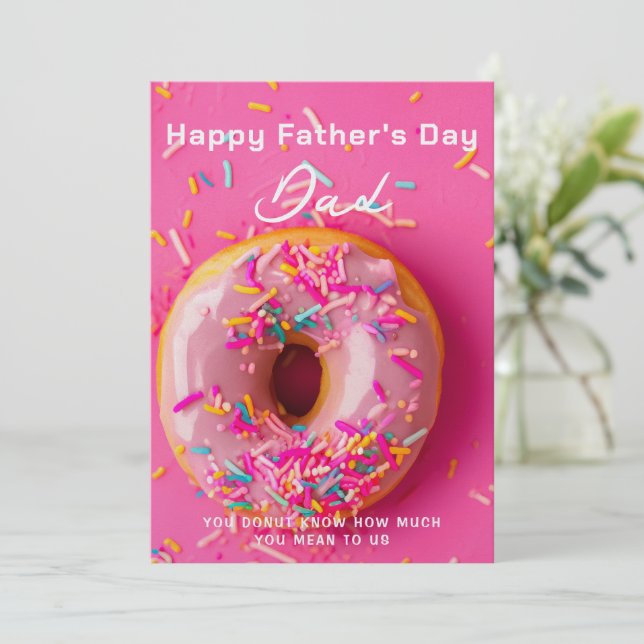 Carte de la Fête des Pères pour Papa avec Donut Be (Debout devant)