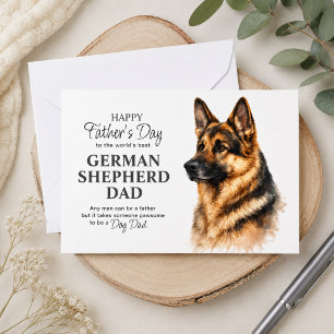 Carte de la fête des pères pour papa chien berger