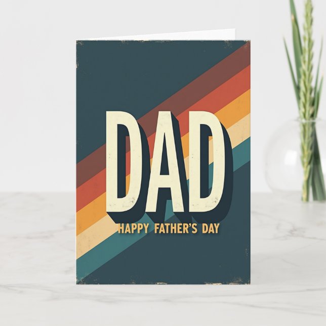 Carte de la Fête des Pères pour Papa Rétro (Devant)