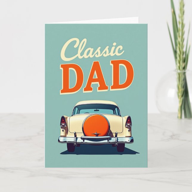 Carte de la Fête des Pères pour Papa Rétro Classiq (Devant)