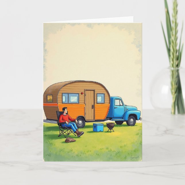 Carte de la Fête des Pères pour un Camping (Devant)