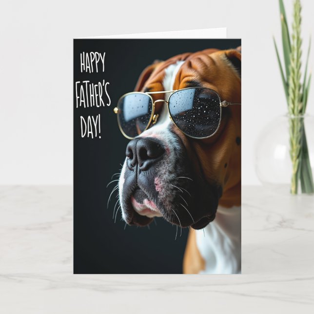 Carte de la Fête des Pères pour un chien bringé (Devant)