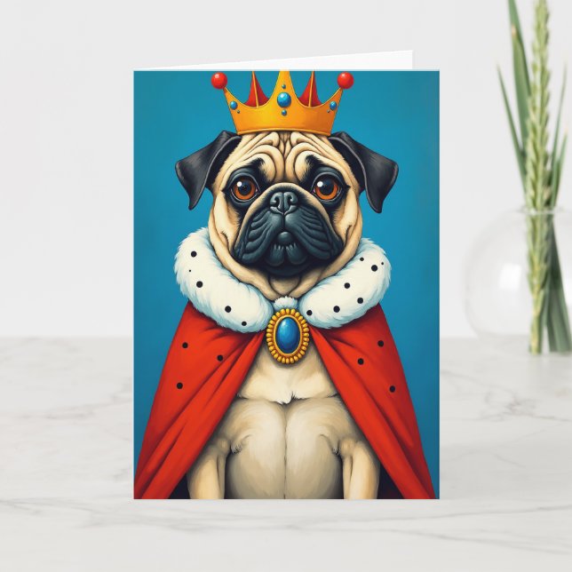 Carte de la Fête des Pères Pug Royale (Devant)