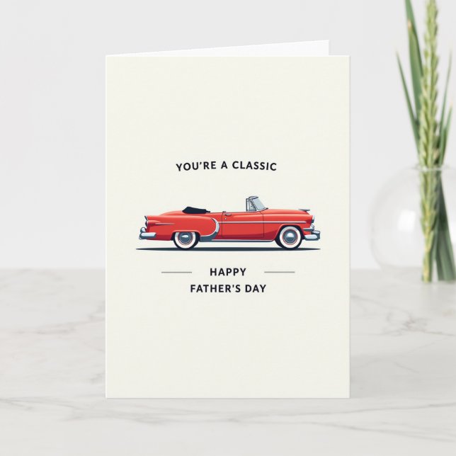 Carte de la Fête des Pères Red Roadster (Devant)
