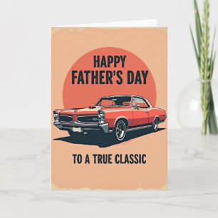 Carte de la Fête des Pères Retro Auto