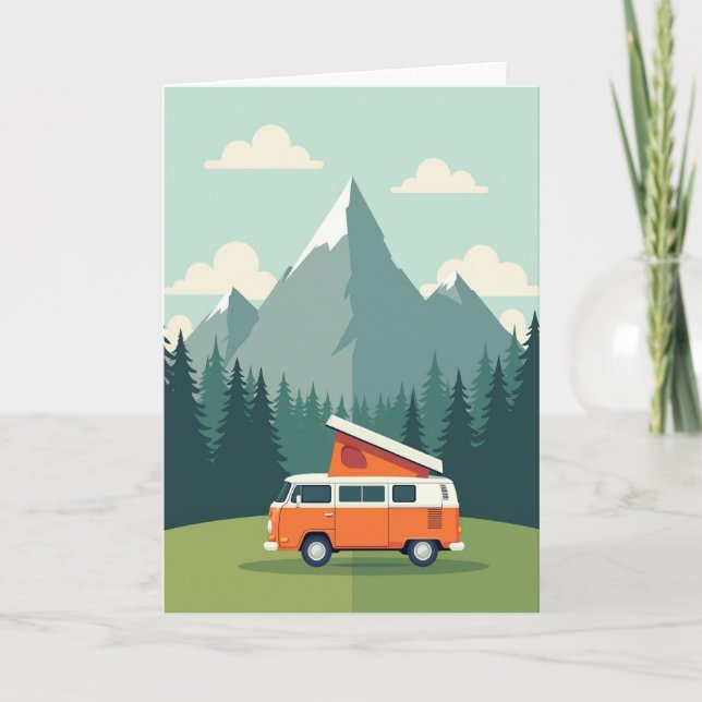 Carte de la Fête des Pères Retro Camper (Devant)