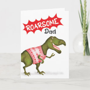 Carte de la fête des pères 'Roarsome Dad' avec un 