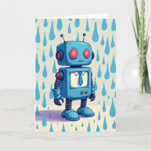 Carte de la Fête des Pères Robot Azur