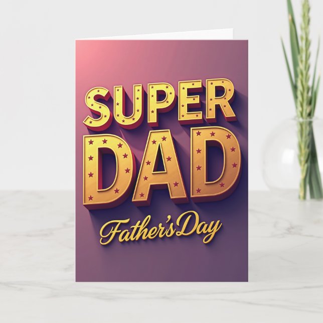 Carte de la Fête des Pères Ruby Super Papa (Devant)