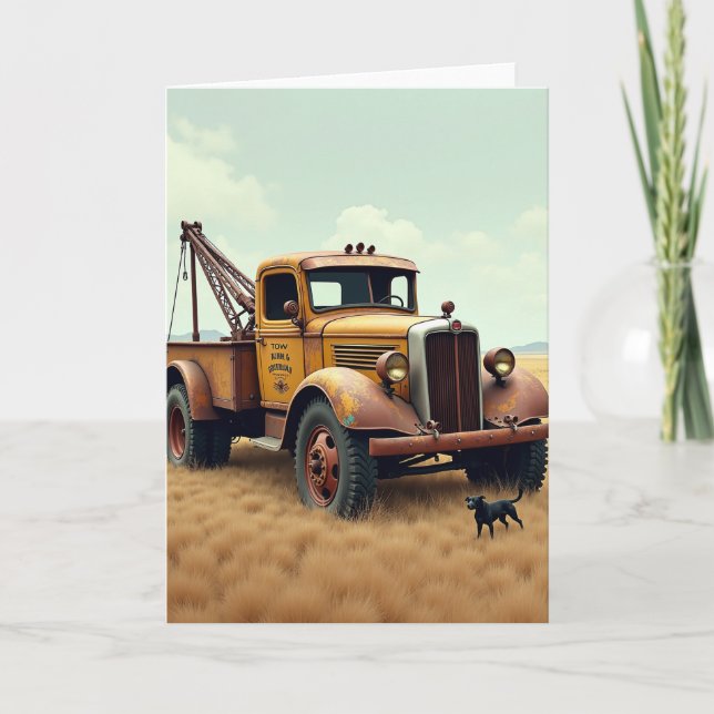 Carte de la Fête des Pères Rustique Auto (Devant)