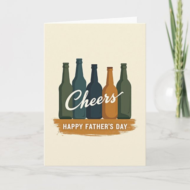 Carte de la Fête des Pères Rustique Cheers (Devant)