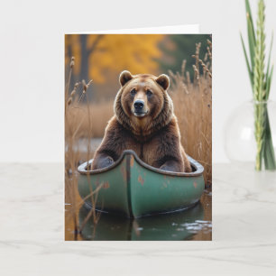 Carte de la Fête des Pères Rustique Ours