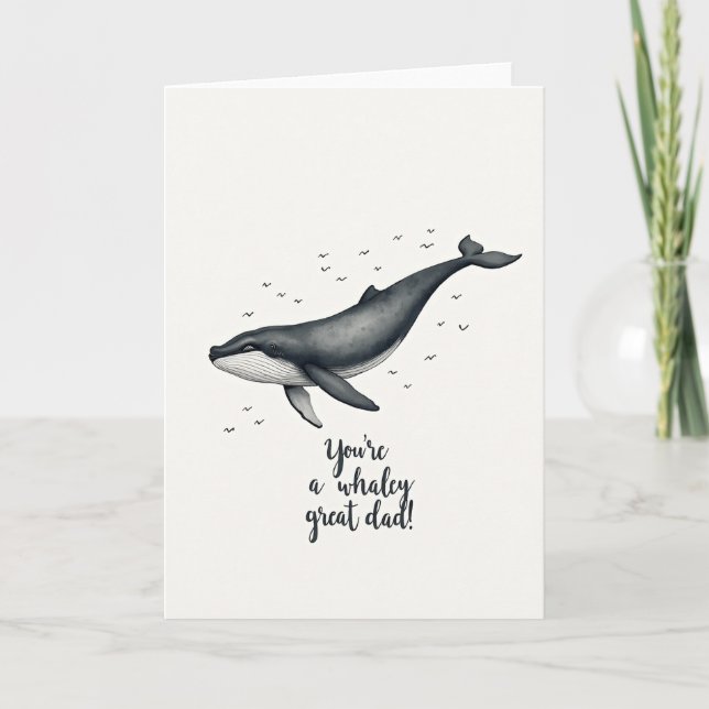 Carte de la Fête des Pères silhouette de baleine (Devant)