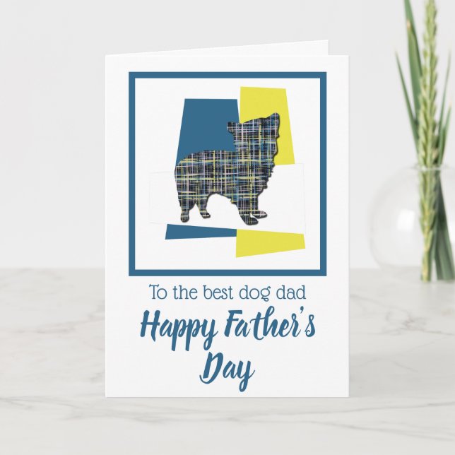 Carte de la Fête des Pères silhouette de chien Mor (Devant)
