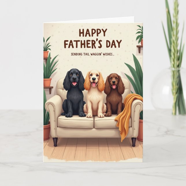 Carte de la Fête des Pères Spaniel Sourires (Devant)