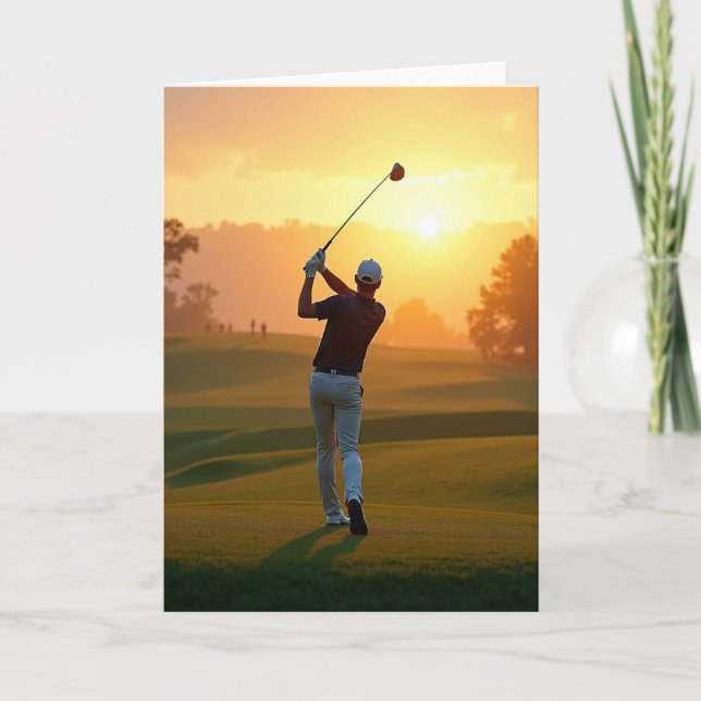 Carte de la Fête des Pères Sunset Golf (Devant)