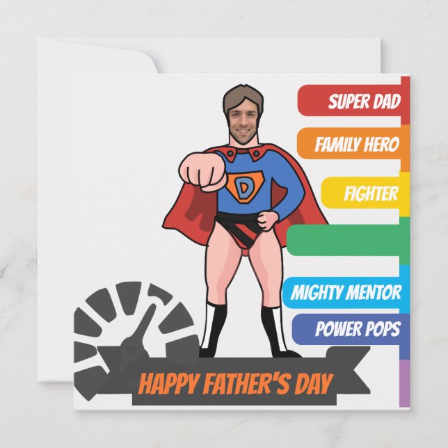 Carte de la fête des pères Superhero Dad (Devant)