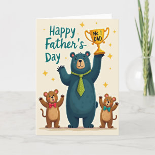Carte de la Fête des Pères Teal Bear