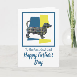 Carte de la fête des pères teckel / chien Daxie tr