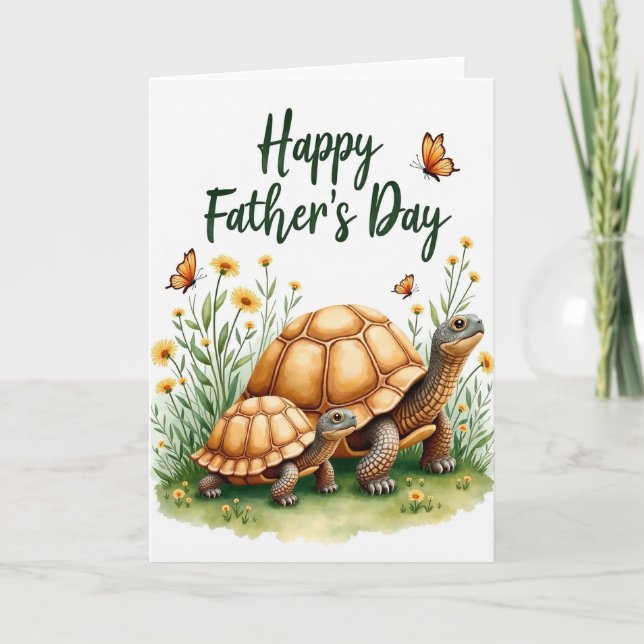 Carte de la Fête des Pères Tortue Douce (Devant)