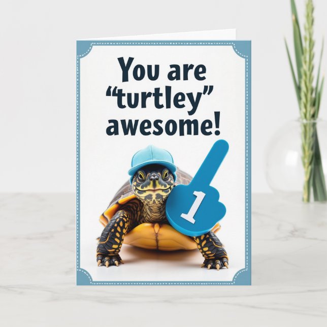 Carte de la Fête des Pères Tortue Incroyable (Devant)