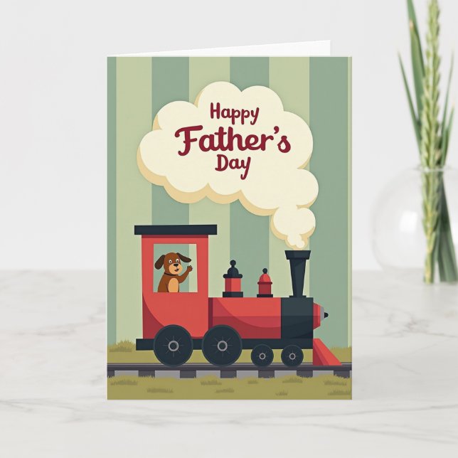 Carte de la Fête des Pères Train Rétro (Devant)