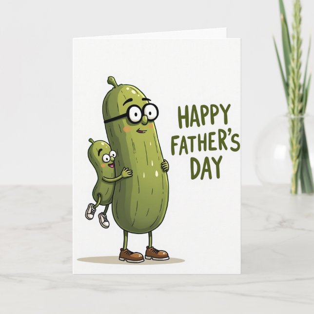 Carte de la Fête des Pères Vert Olive (Devant)