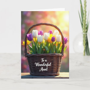 Carte de la Fête des Tantes Remplie de Fleurs