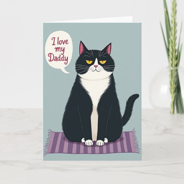 Carte de la Fête du Papa Chat Capricieux (Devant)