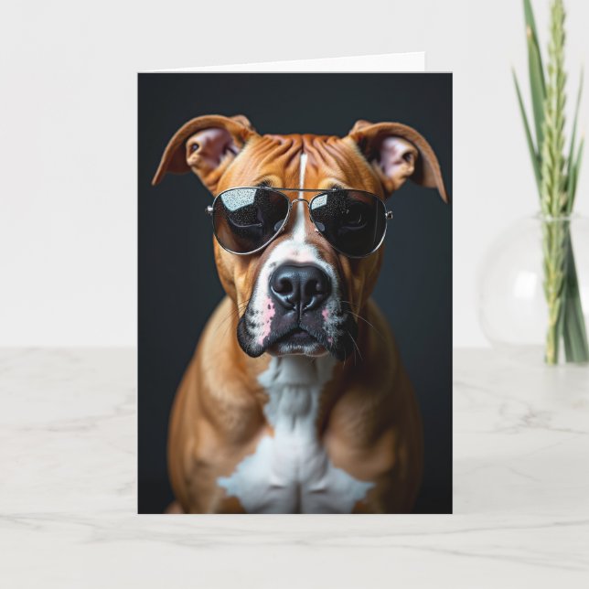 Carte de la Fête du Papa Chien Élégant (Devant)