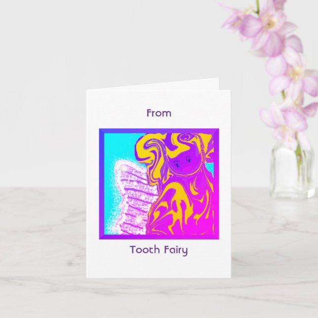 Carte De la fiche de la petite souris Fairy Note Card (Orchidée)