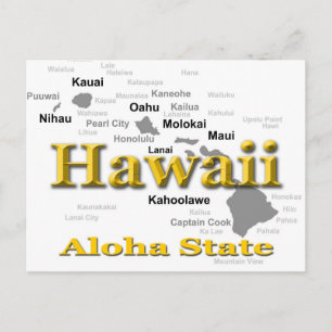Carte de la Fierté d'État d'Hawaii Silhouette