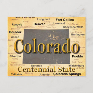 Carte de la Fierté d'État du Colorado Vieilli Silh