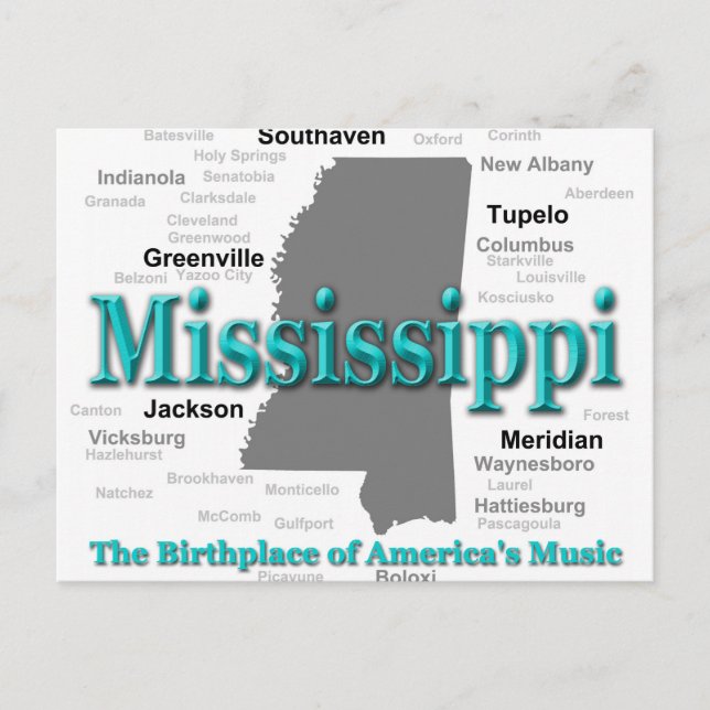 Carte de la Fierté d'État du Mississippi Silhouett (Devant)